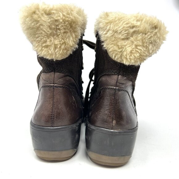 Bare Trap Boots‎ Womens 8.5M Fierce Brown Leather Zip Faux Fur Lining Stay Dry - Picture 3 of 8